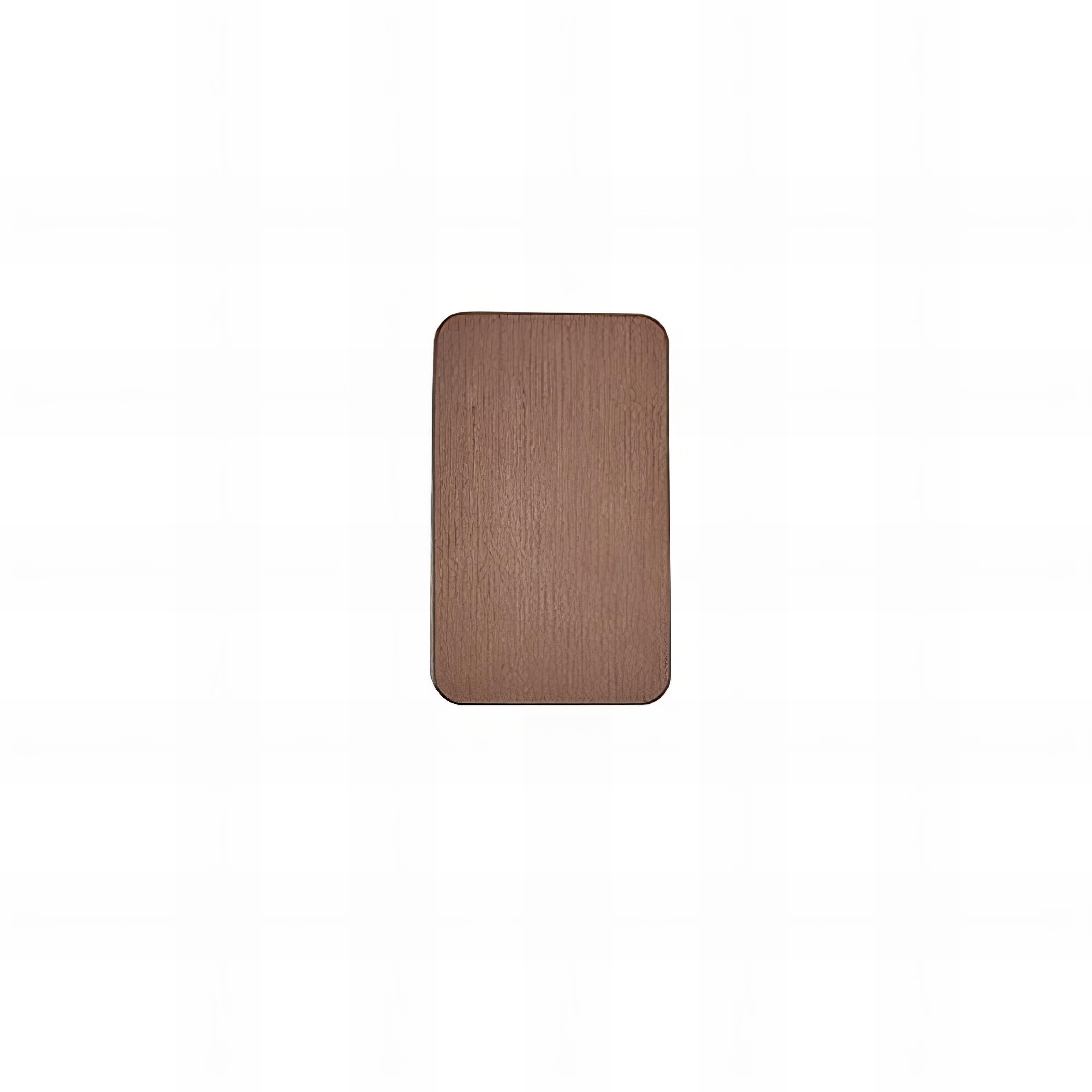 Brown rectangular mat on a white background