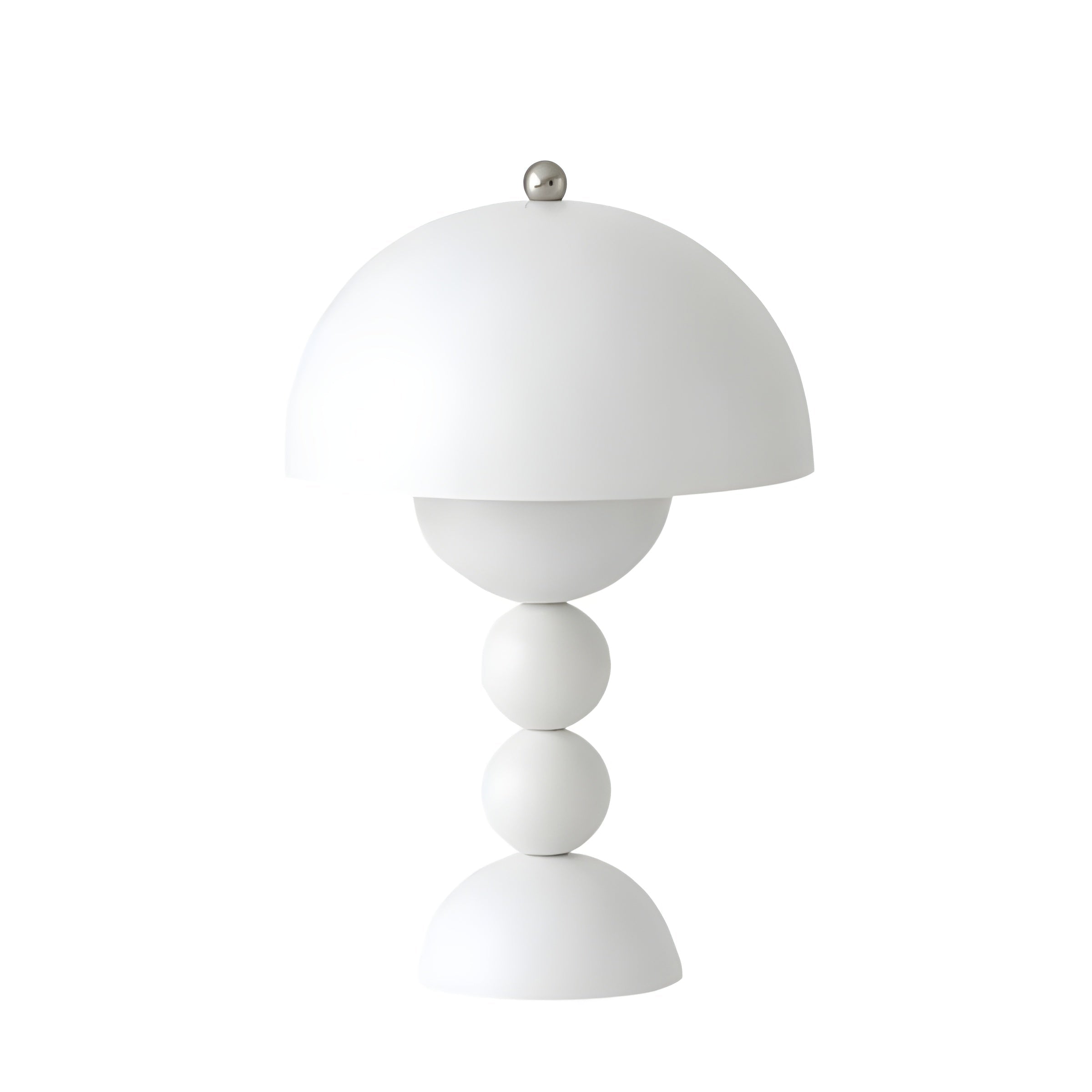 White table lamp with a minimalist design on a white background