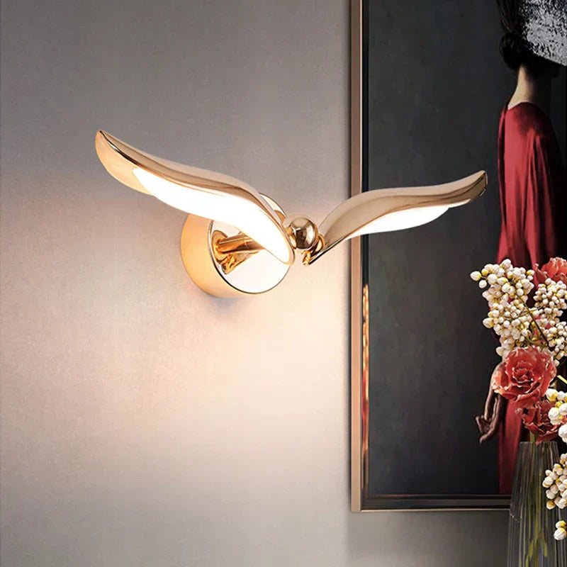 Seagull Wall Sconce Lighting with Cozy Warm Light and Elegant Gold Finish – Unique Wall Lamp for Home Decor 2