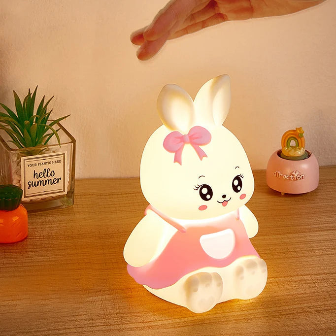 Silicone Rabbit Night Light with RGB Color Changing – Portable LED Lamp for Kids, Rechargeable Touch Control 2