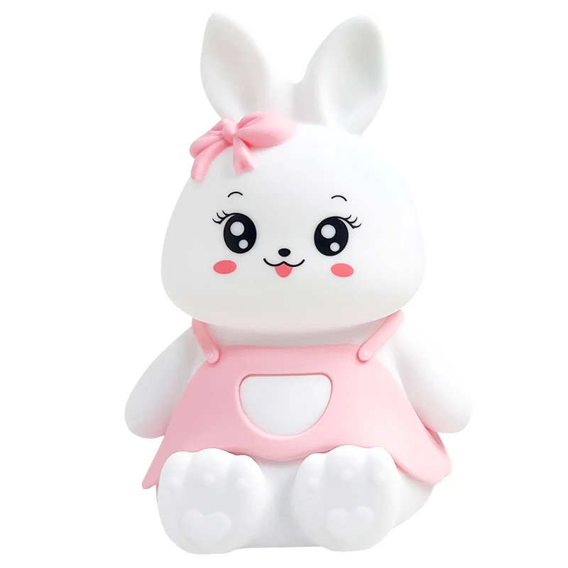 Silicone Rabbit Night Light with RGB Color Changing – Portable LED Lamp for Kids, Rechargeable Touch Control 7