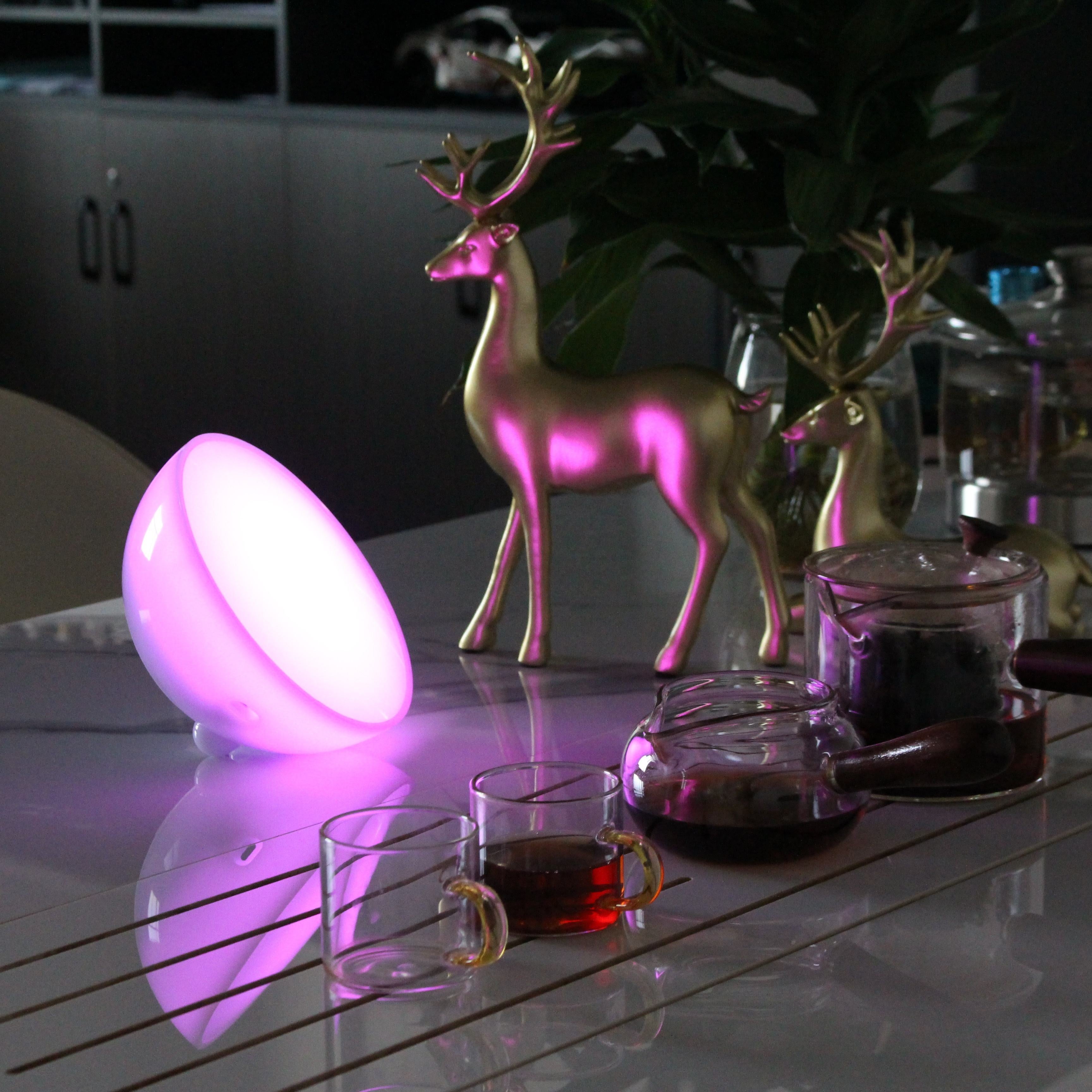 Smart RGBW Bedside Lamp with Voice Control and Music Sync – Eye-Caring LED Light for Customizable Ambiance