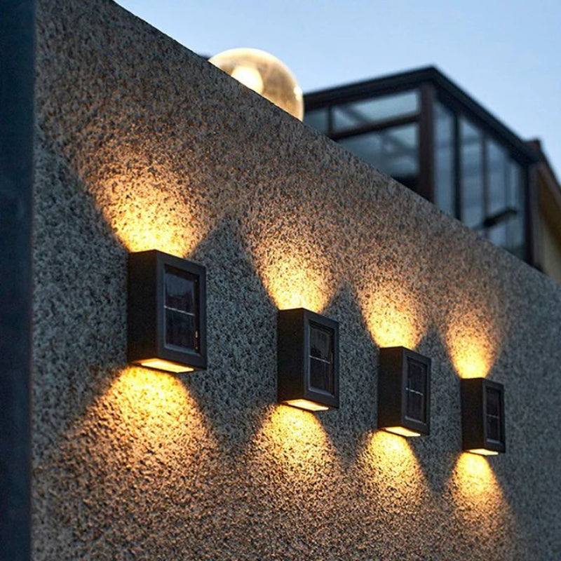 Solar Double Shade Wall Light – Elegant Outdoor Lighting with Unique Light Effect for Gardens and Patios, Weatherproof IP65 0