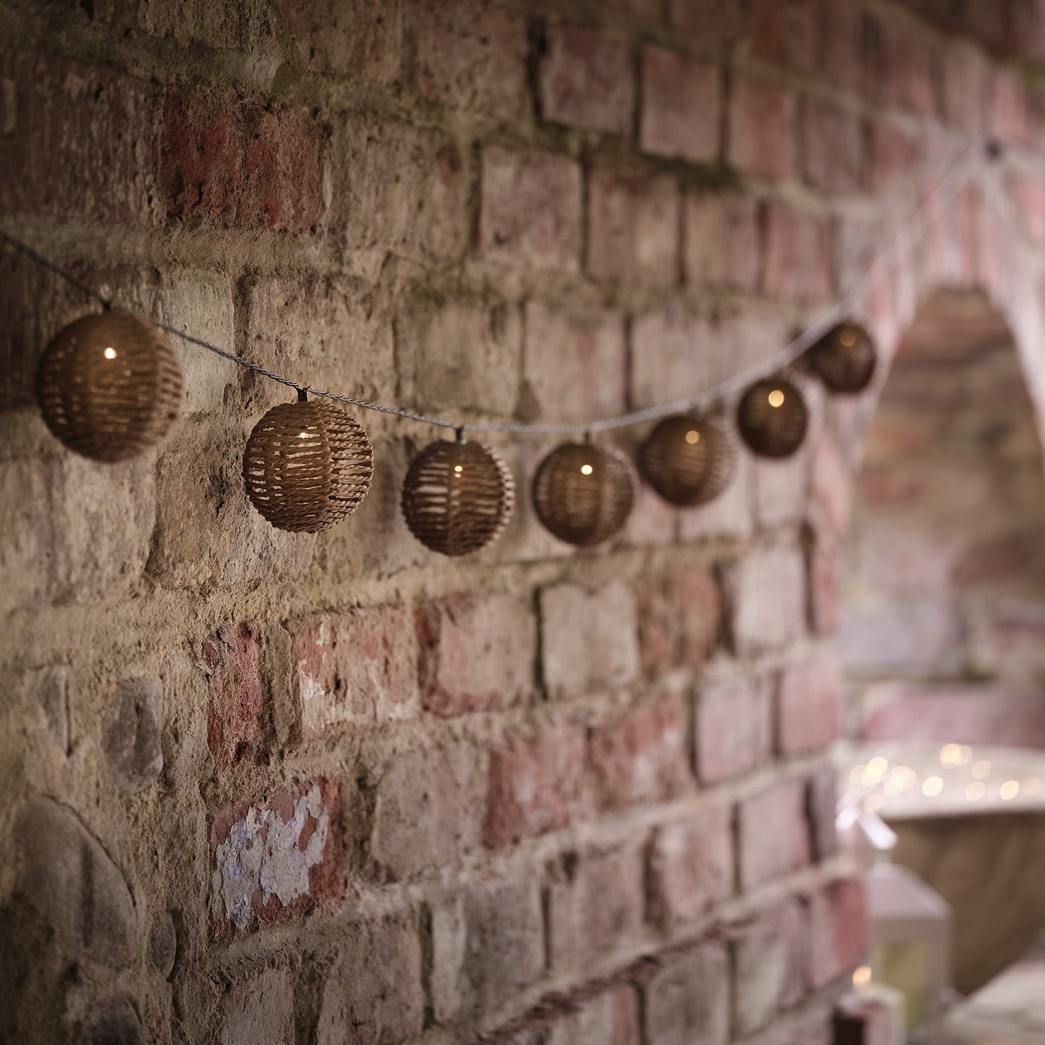 Solar Fairy Lights - 10 Rattan Ball String Lights with 8 Light Effects, 2.25m Warm White Outdoor Twinkle Lights 4