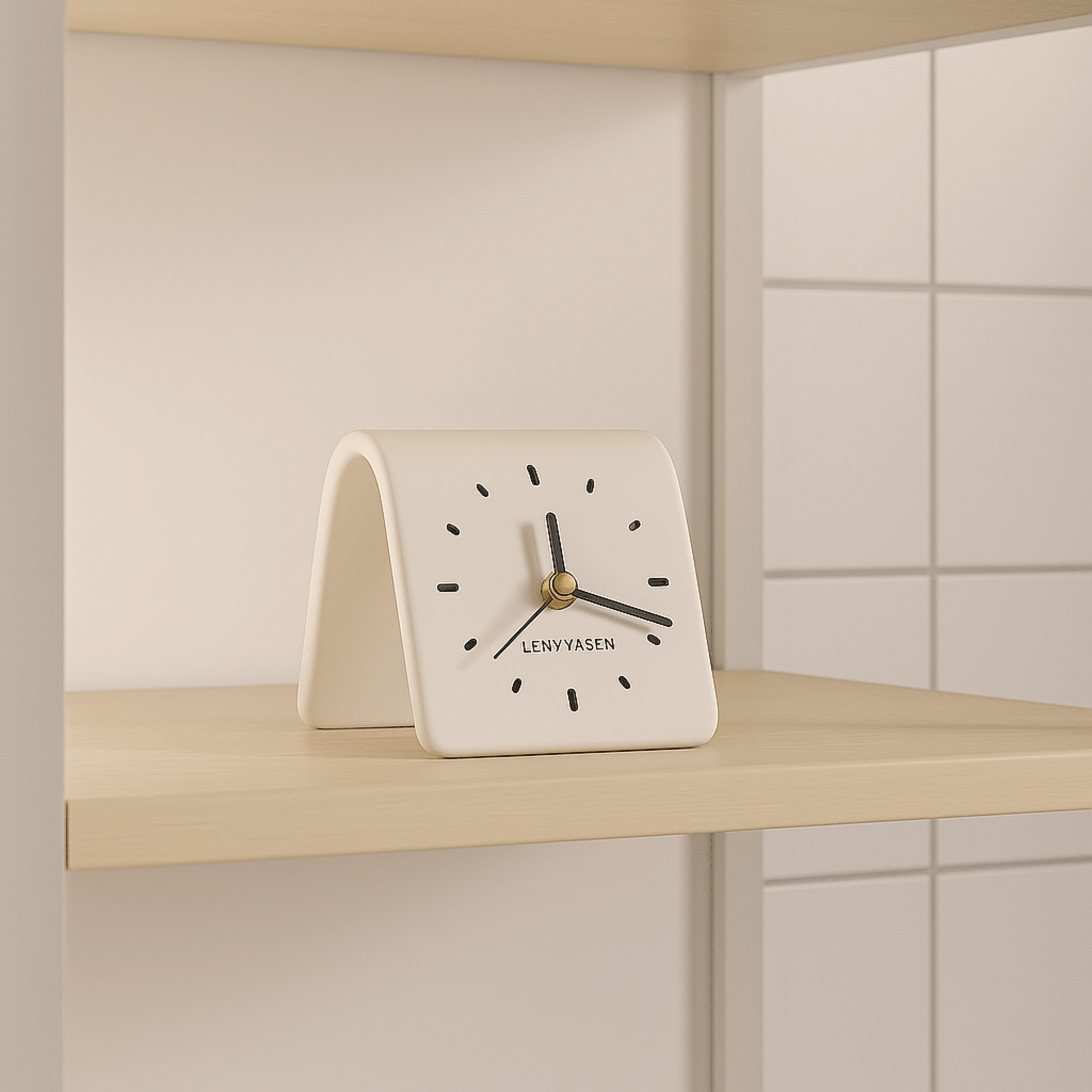 Stylish Ceramic Desk Clock – Minimalist Square Design for Modern Home Décor, Silent Needle Movement, Compact Lightweight 9