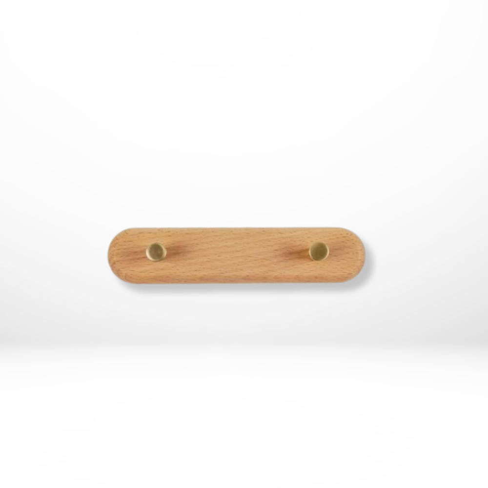 Stylish Wooden Wall Hooks with Brass Accents – Coat Hooks for Wall, Space-Saving Organizer for Coats, Keys, and Bags 5