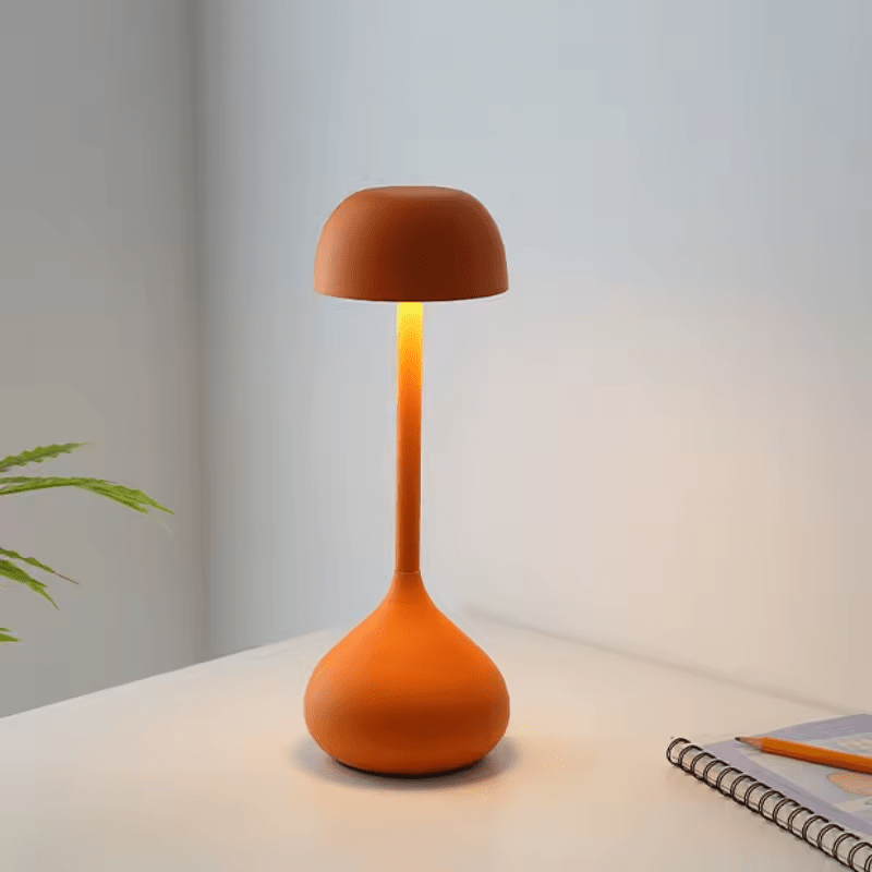 Touch-Sensitive LED Lamp with Adjustable Brightness – Modern Wireless Design in White, Orange, Matte Gray, and Gray 1