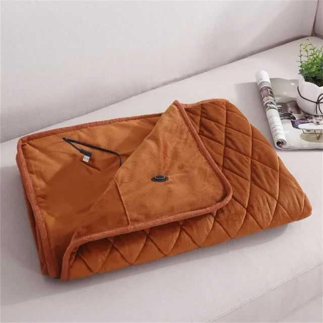 USB Heated Blanket with Adjustable Temperature Levels – Soft Cotton Electric Throw for Instant Warmth 4