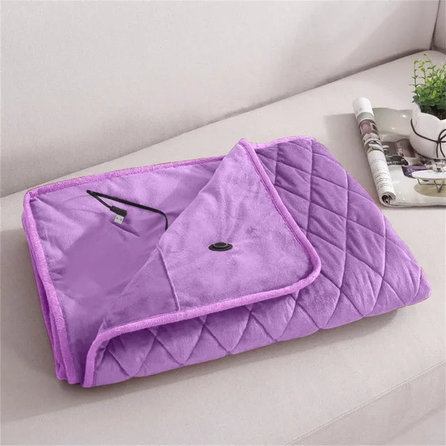 USB Heated Blanket with Adjustable Temperature Levels – Soft Cotton Electric Throw for Instant Warmth 5