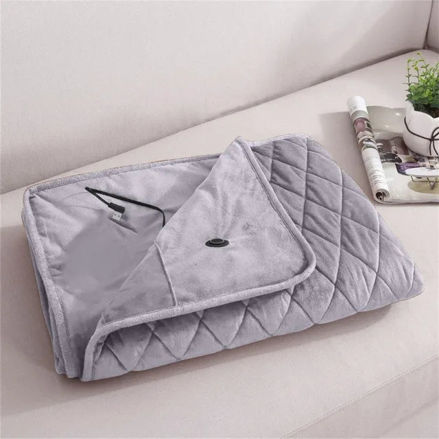 USB Heated Blanket with Adjustable Temperature Levels – Soft Cotton Electric Throw for Instant Warmth 6