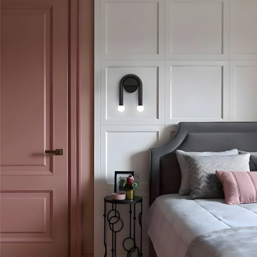 Ultra-Modern Double Light Wall Sconce – Arched Metal Wall Lamp for Stylish Indoor Lighting 4
