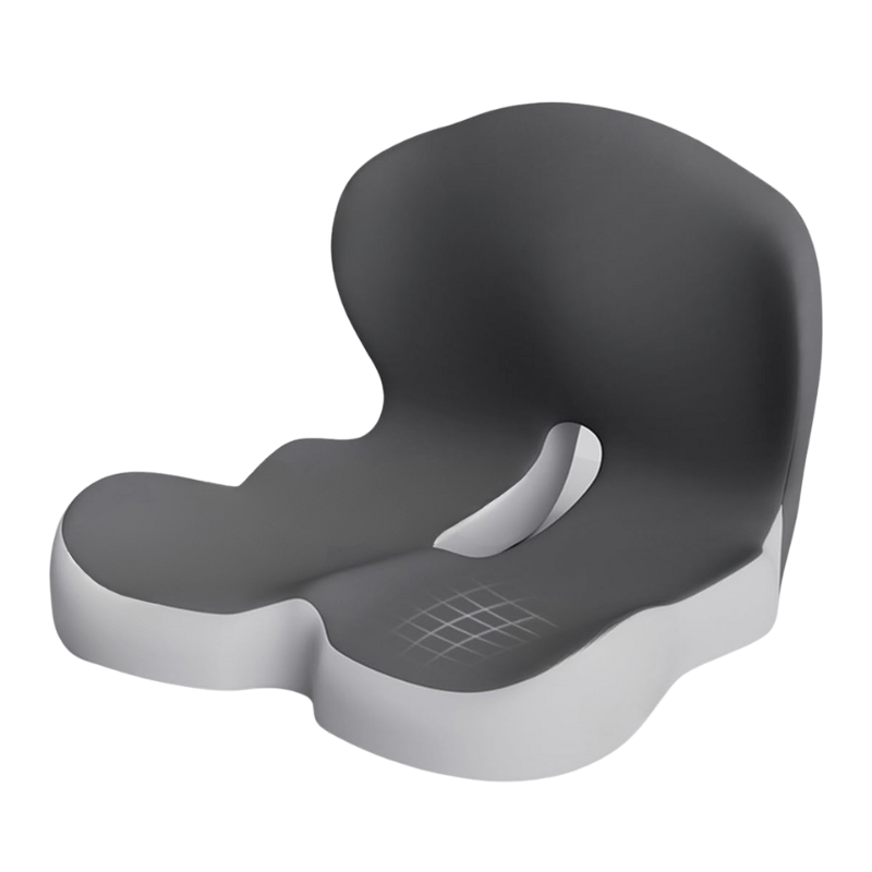 Gray and white baby seat on a white background