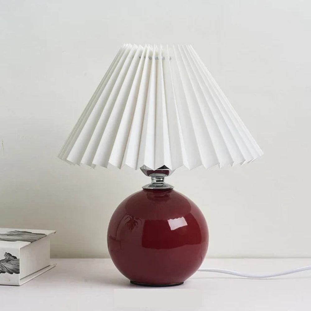 Vintage Table Lamp with Pleated Shade – Elegant Bedroom or Bedside Table Lamp for Warm Ambiance 5