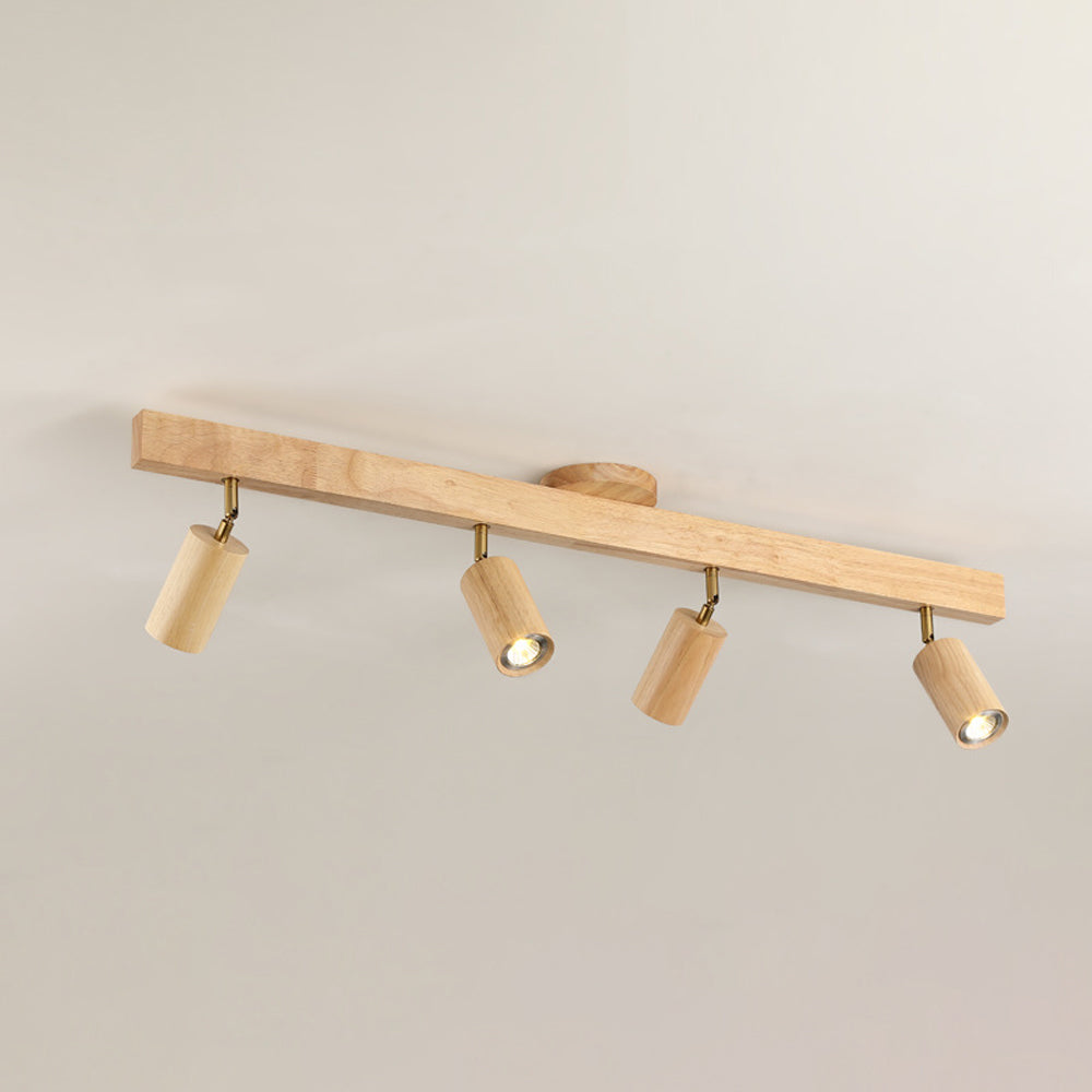 Vintage Wood LED Ceiling Light Fixture – Versatile Indoor Track Lighting for Dining Room, Living Room, or Bedroom 10