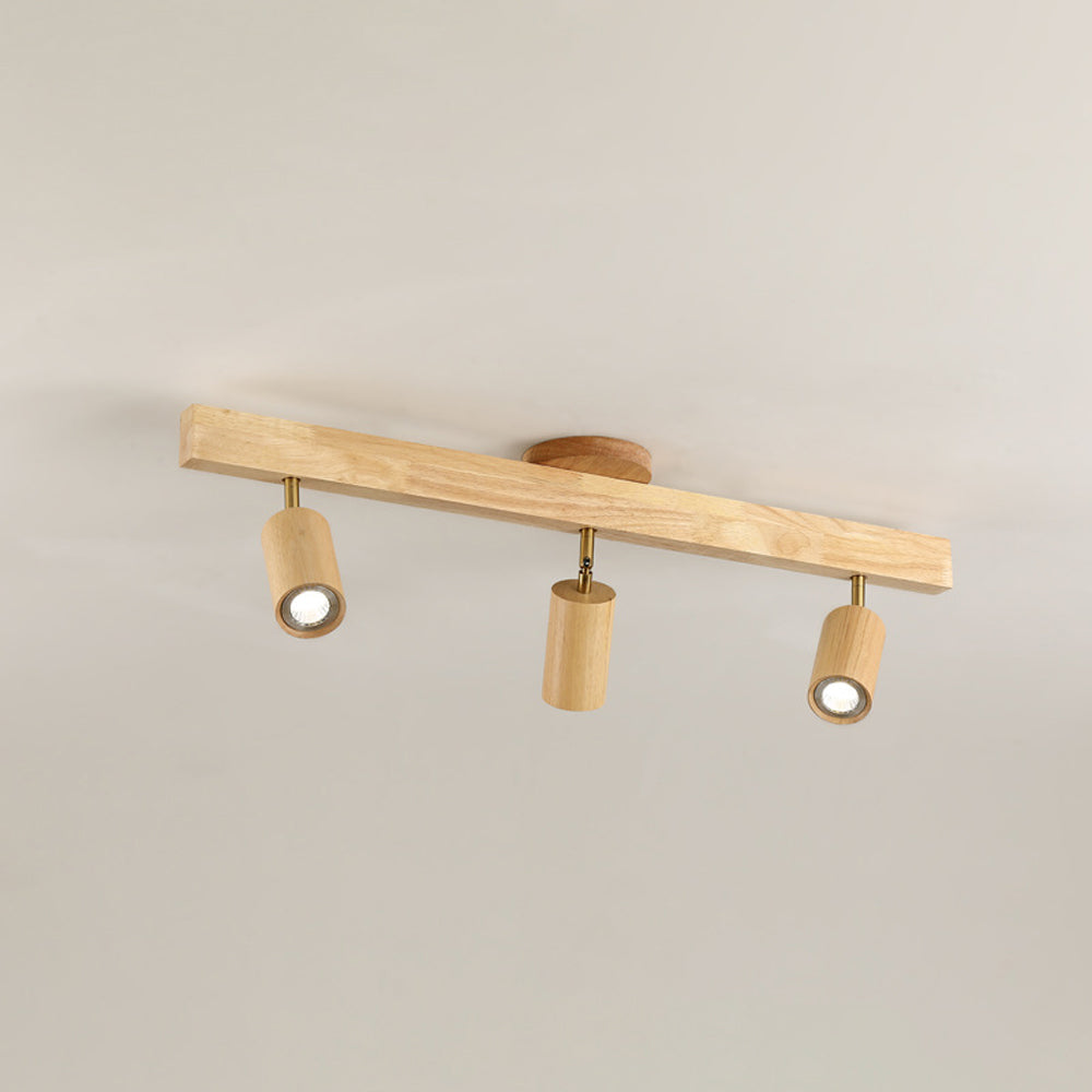 Vintage Wood LED Ceiling Light Fixture – Versatile Indoor Track Lighting for Dining Room, Living Room, or Bedroom 12