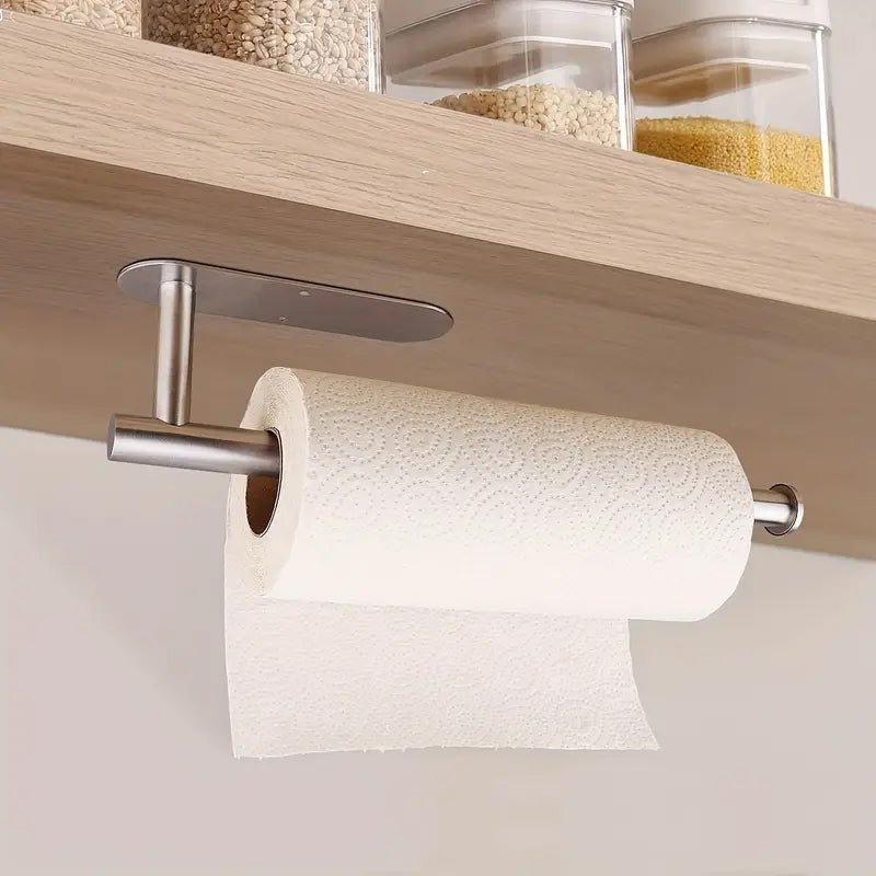 Wall-Mounted Stainless Steel Toilet and Kitchen Roll Holder - Durable, Modern Bathroom Accessory 3
