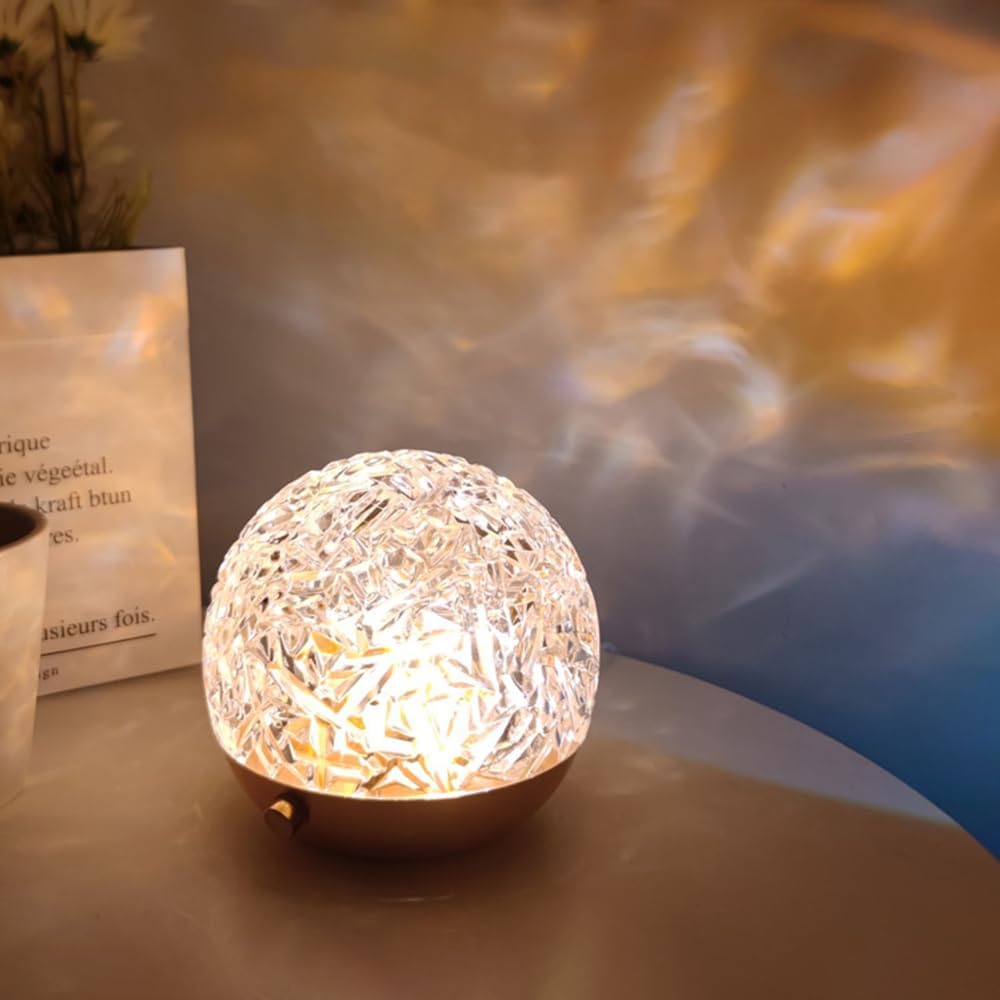 Decorative lamp on a surface with a blurred background