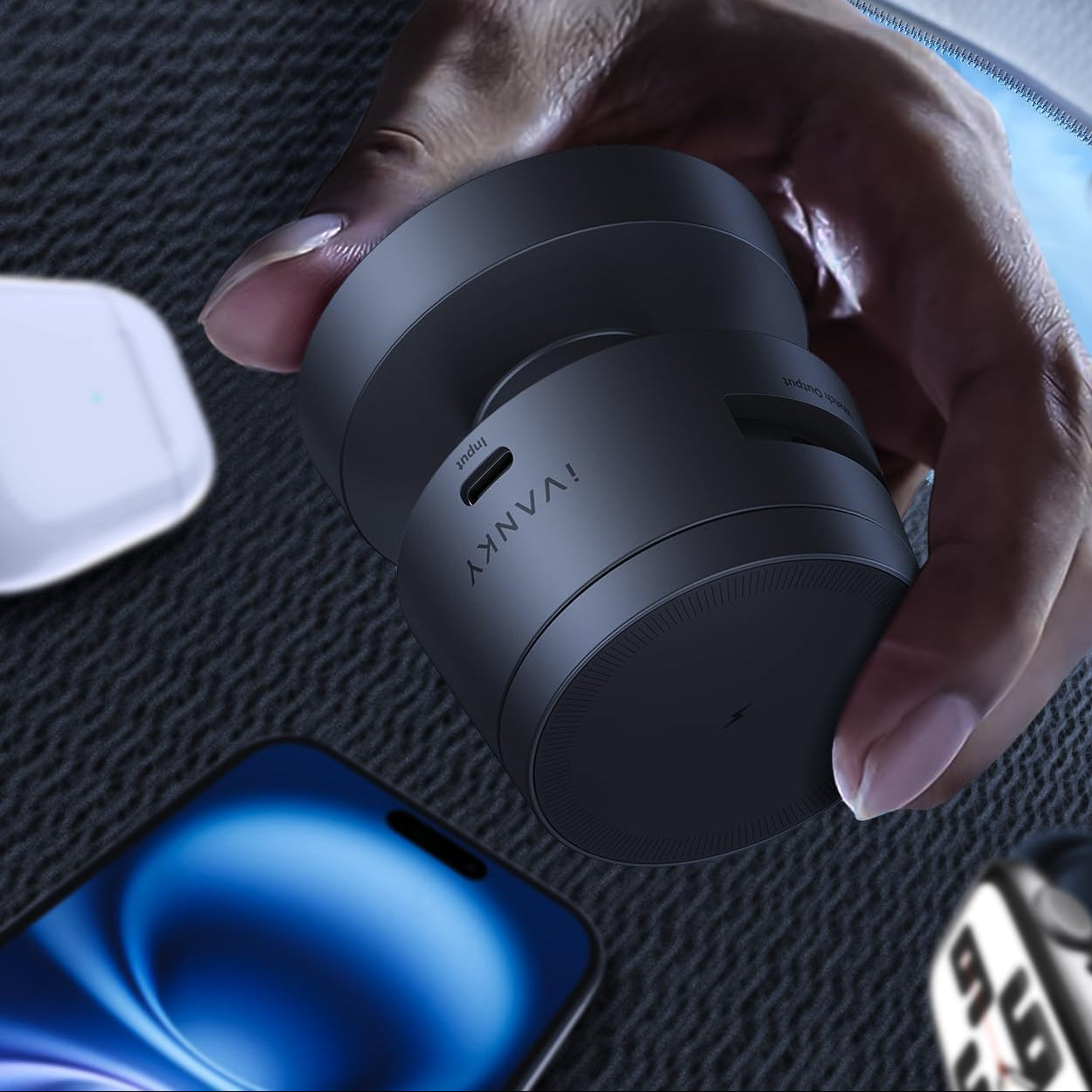 Wireless Charging Station for 4 Devices – Magnetic Fast Wireless Charger for iPhone MagSafe, Apple Watch, and More 3