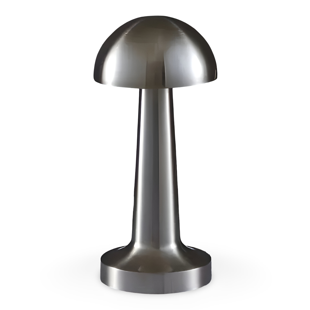 Metallic lamp with a unique design on a white background