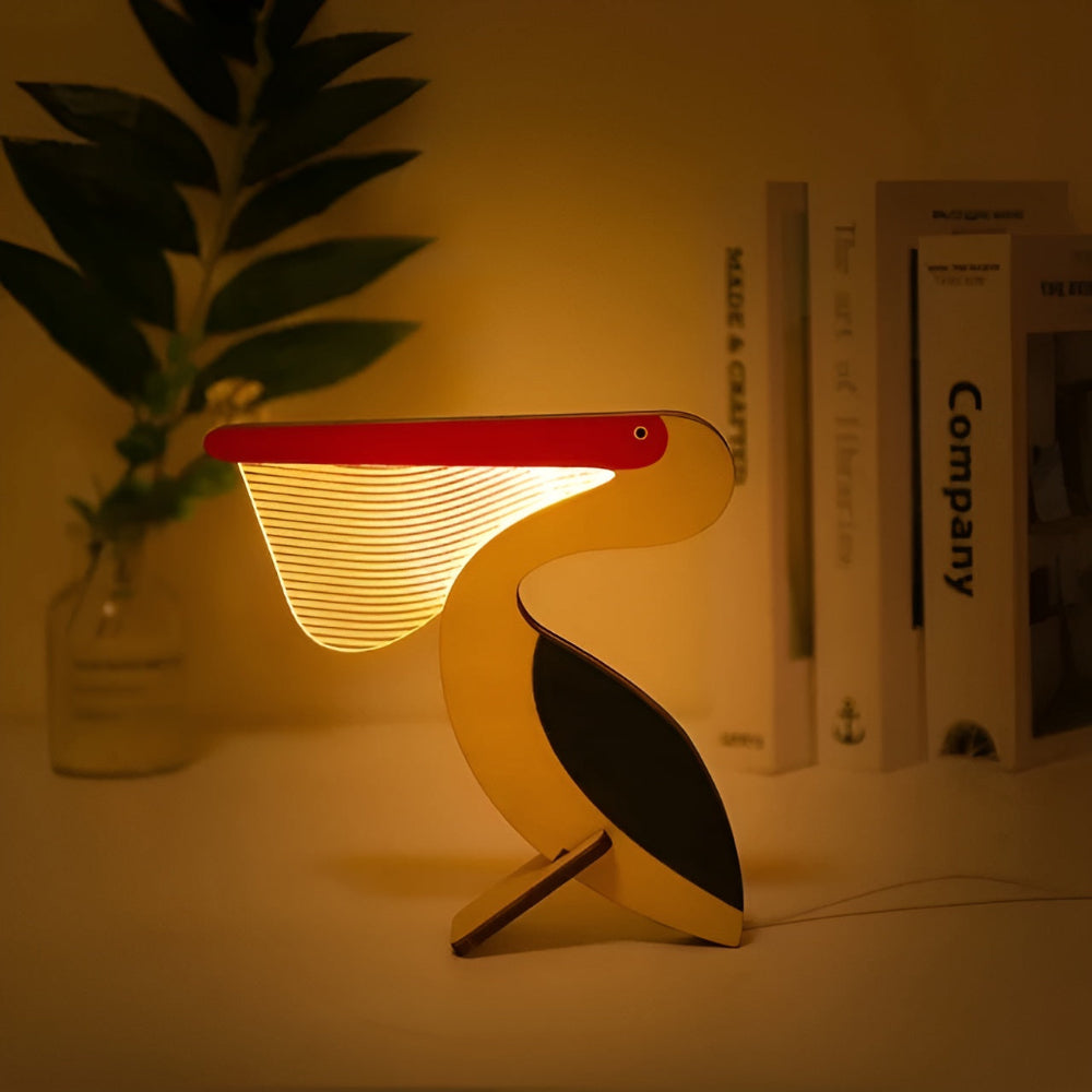 Wooden Animal Table Lamp for Kids – Cute LED Bedroom Lamp with Touch Switch and Soothing Illumination 2