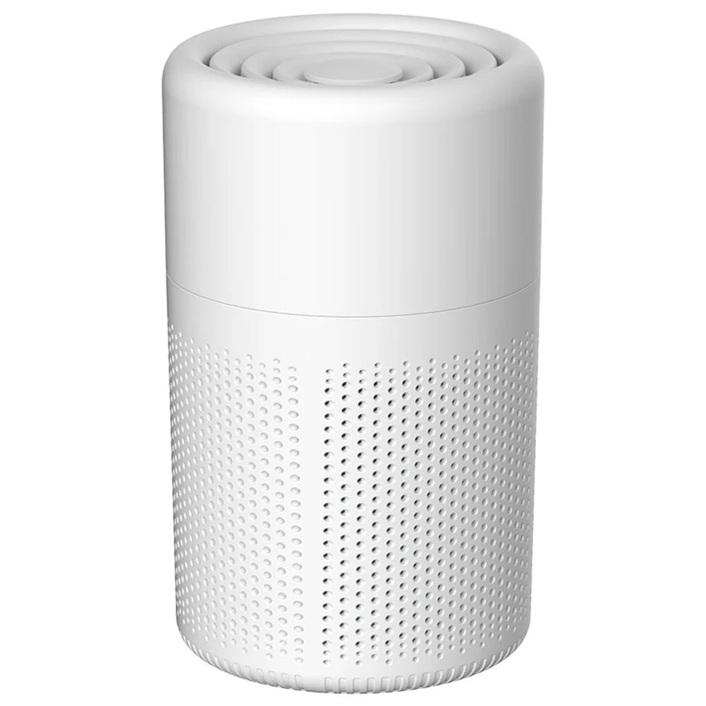 White cylindrical container with textured surface on a white background