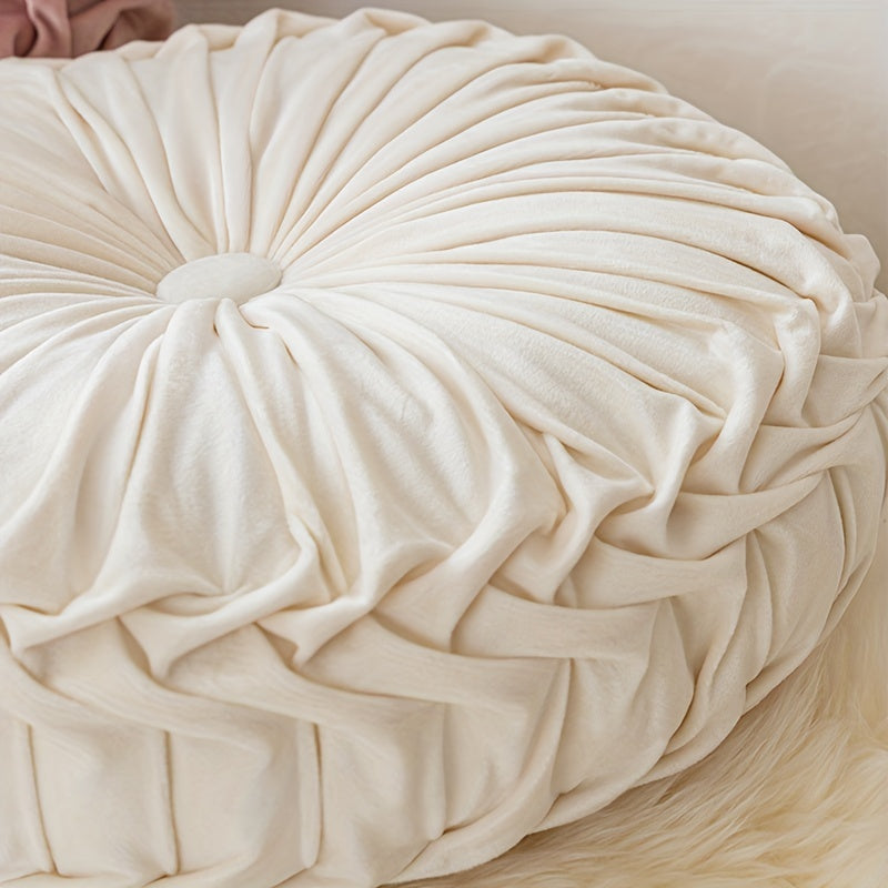 Round Velvet Pumpkin Cushion – Soft Plush Decorative Pillow for Sofa, Chair & Bedroom – Washable Home Accent
