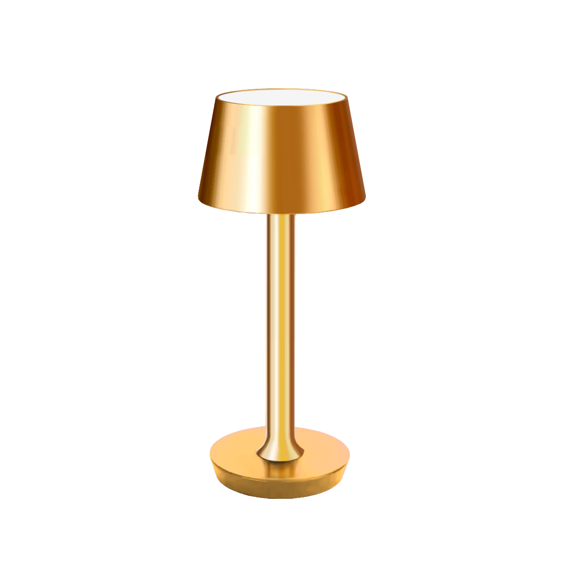 Gold table lamp on a white background