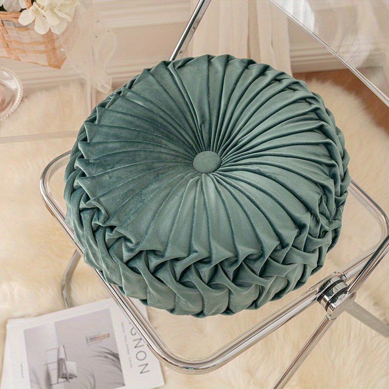 Round Velvet Pumpkin Cushion – Soft Plush Decorative Pillow for Sofa, Chair & Bedroom – Washable Home Accent