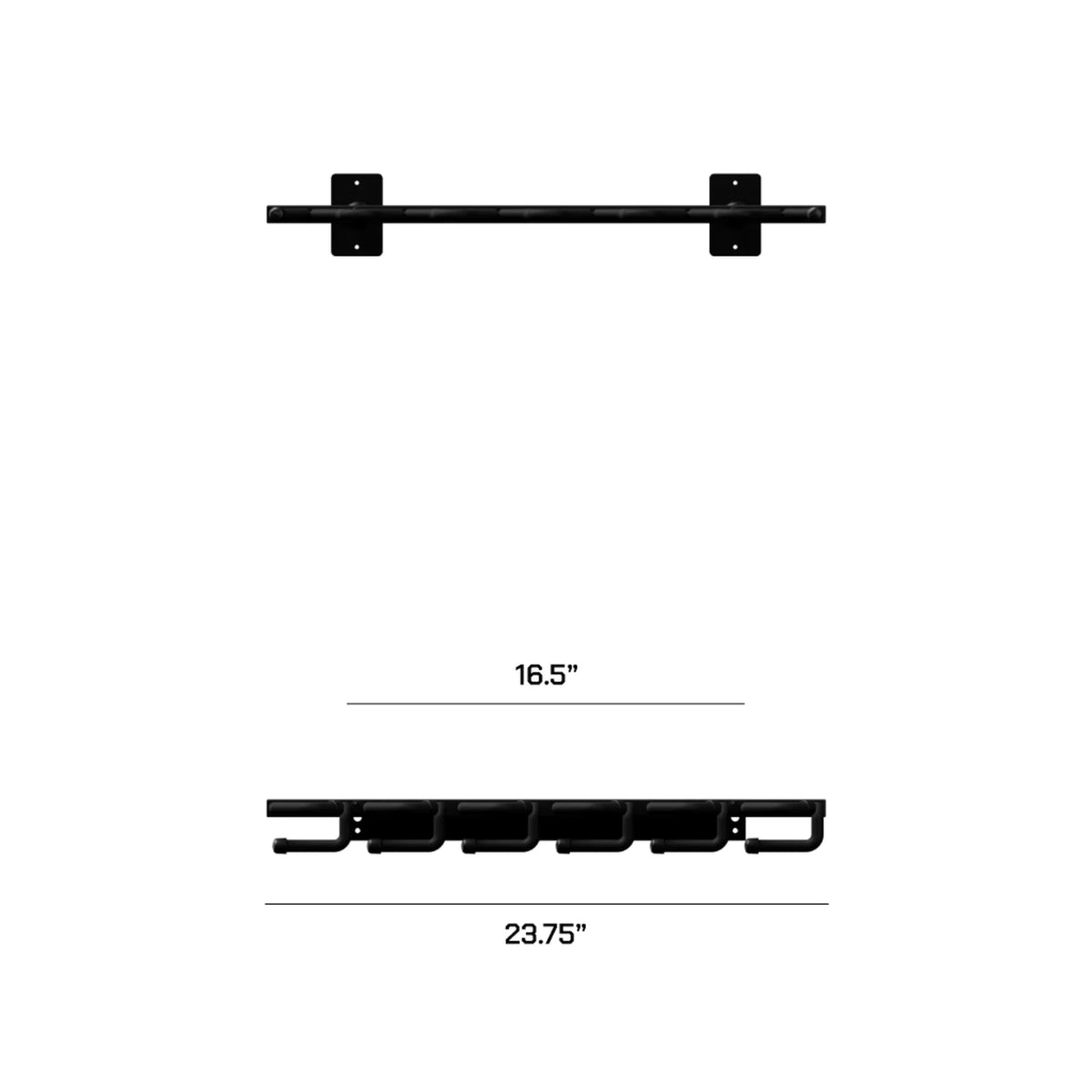 HD53 gun rack with dimensions on a white background