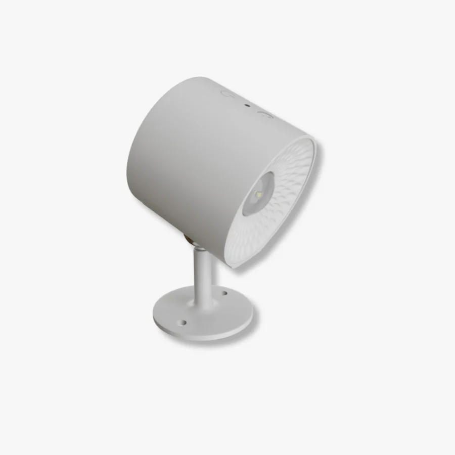 white portable wall light on a white background