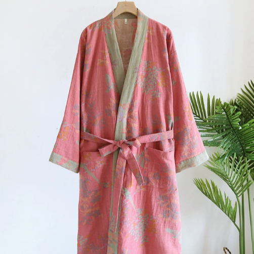 Breathable Cotton Waffle Bathrobe – Timeless Retro Charm & Everyday Comfort