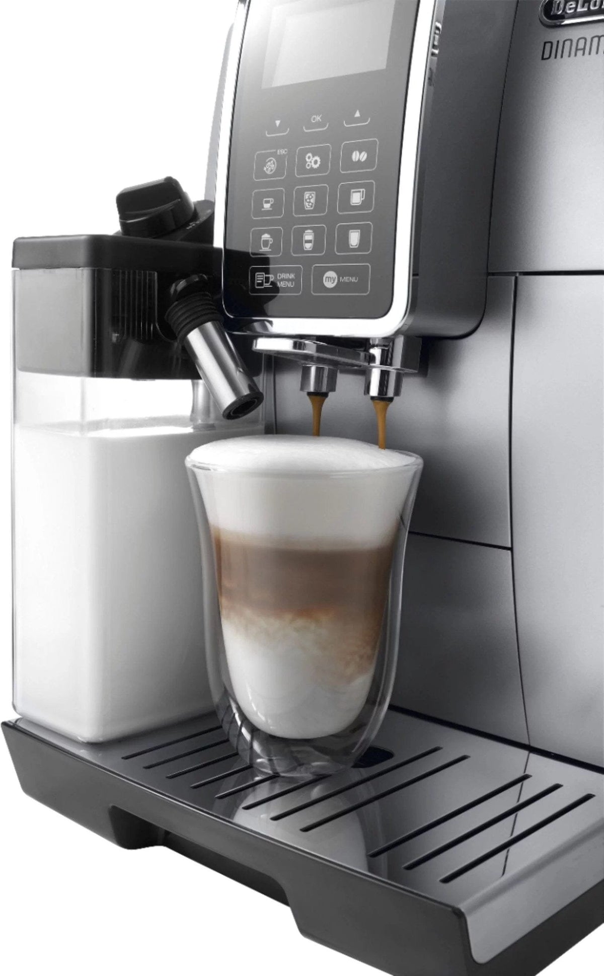 De’Longhi – Dinamica Espresso Machine with 15 bars of pressure and LatteCrema Fully Automatic Milk Frother – Silver