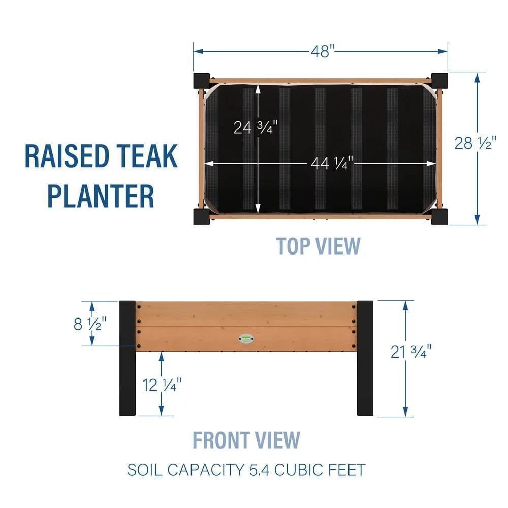 Raised planter 100% authentic teak wood