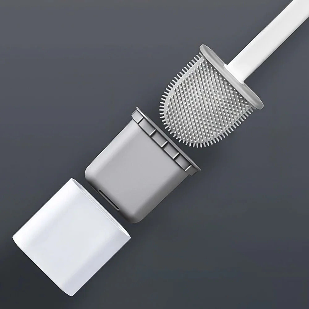 Grooming tool with bristle head and rectangular handle on a dark background