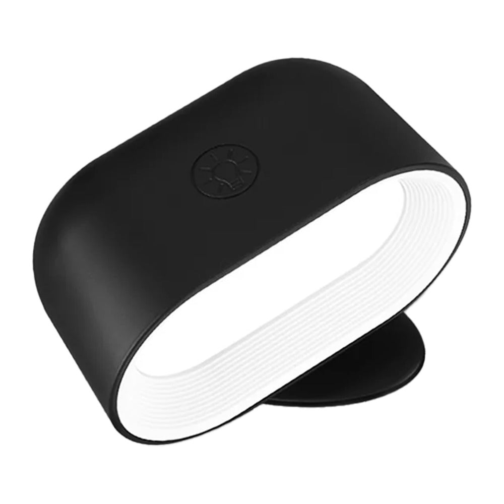 Black LED ring light on a white background