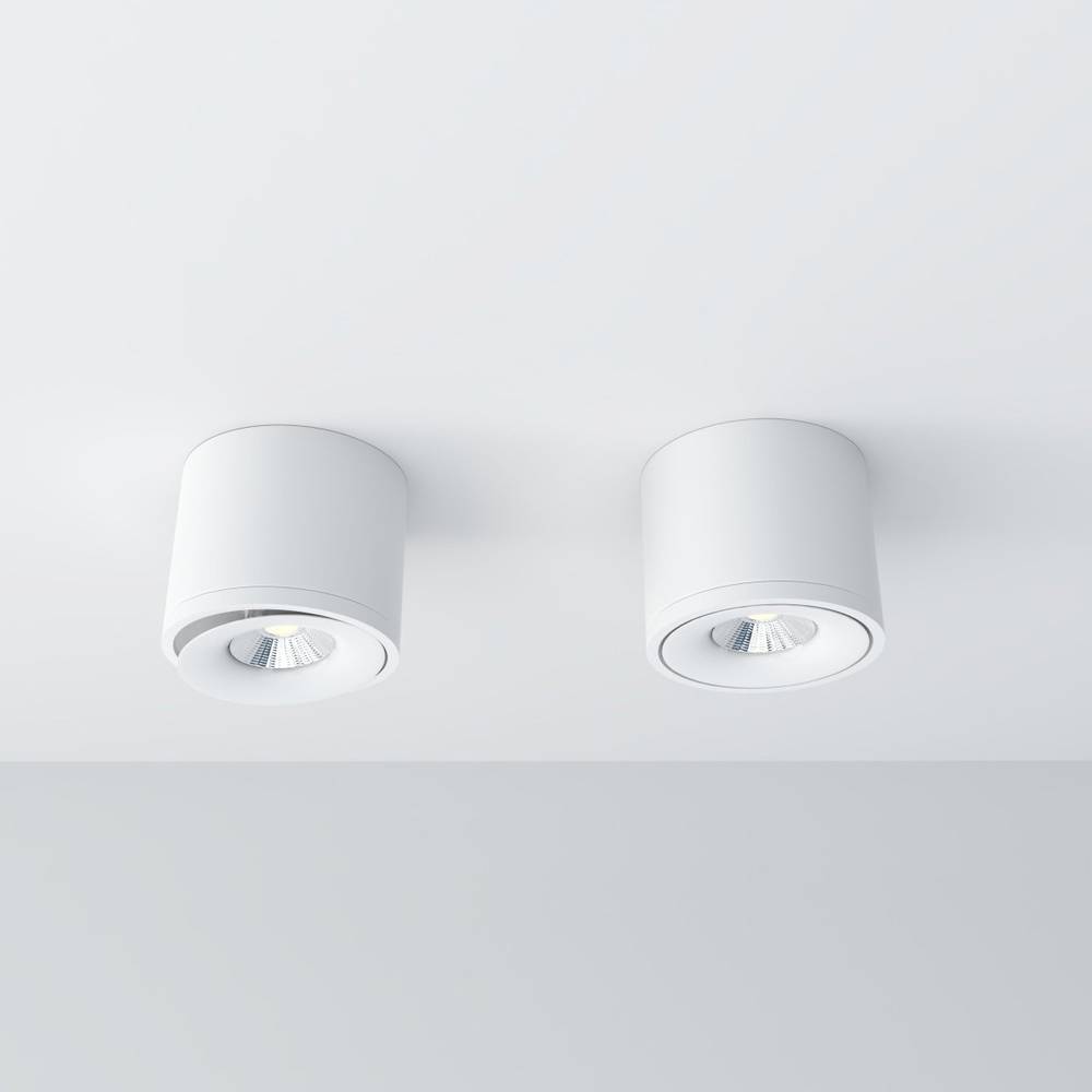 Two white ceiling lights on a light gray background