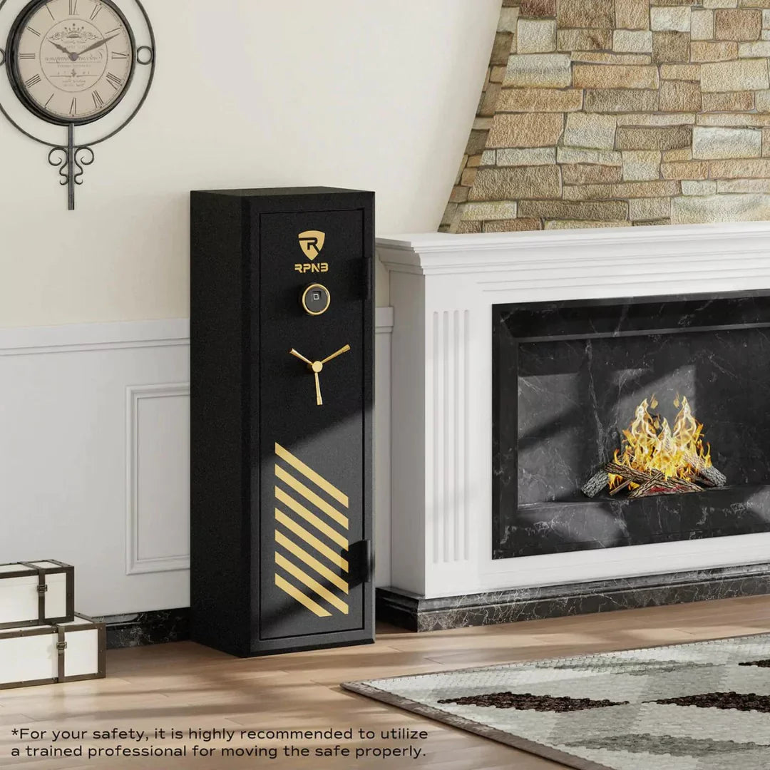RPNB RPFS10-B 10 Gun Fireproof Biometric Gun Safe Black