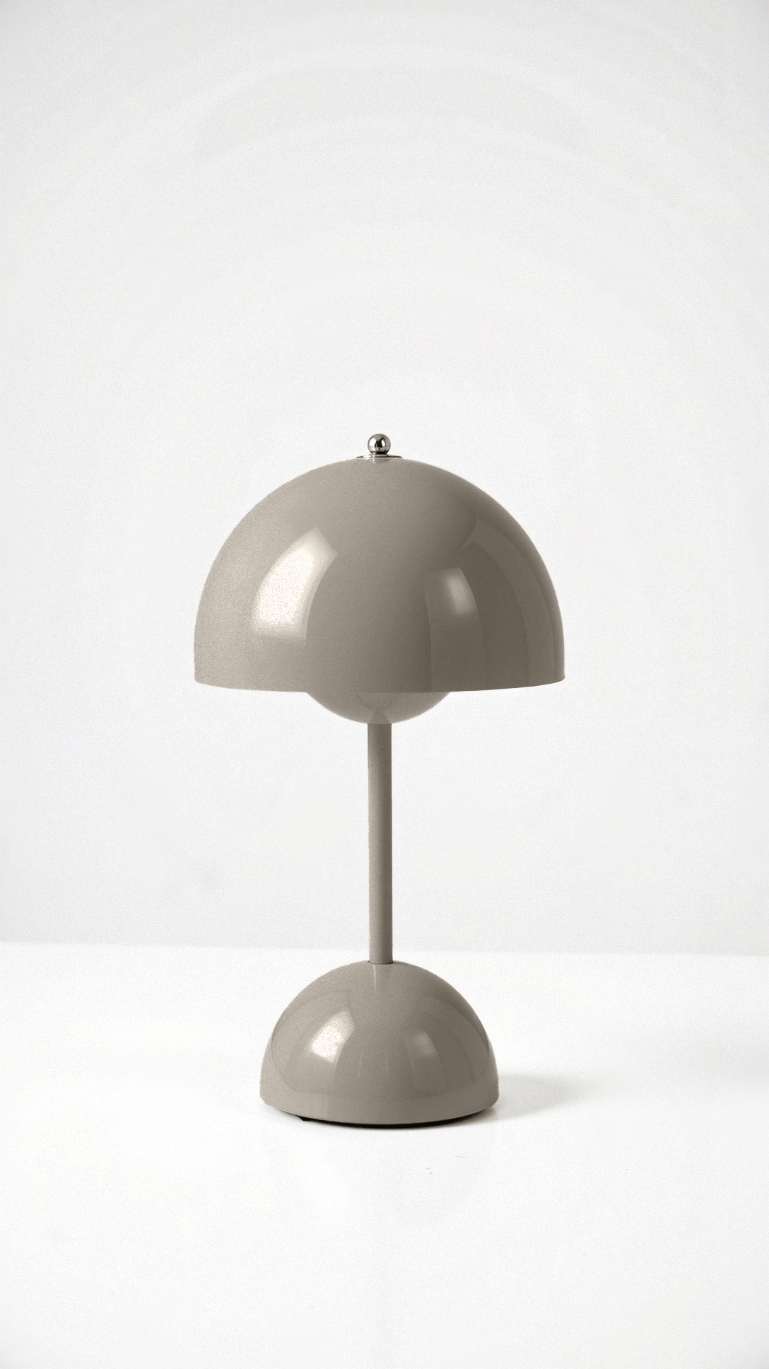 Gray table lamp on a white background